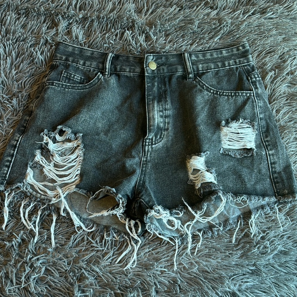 Black Jean Shorts Size Large